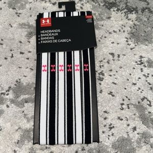 Under Armour girls athletic non slip headbands pack of 6 in black and pink